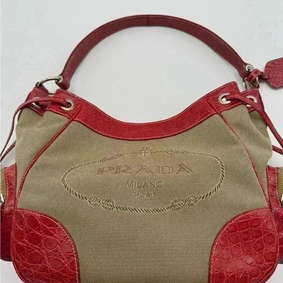 LIMITED EDITION Prada Logo Jaquard + Crocodile leather lining + FREE ENTRUPY - Picture 9 of 15